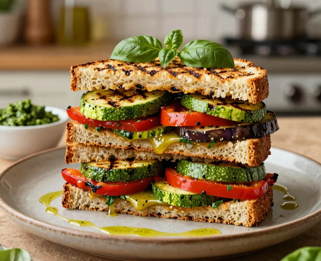18 Cheap Vegetarian Meals – Budget-Friendly - 18. Grilled Vegetable Sandwich 1