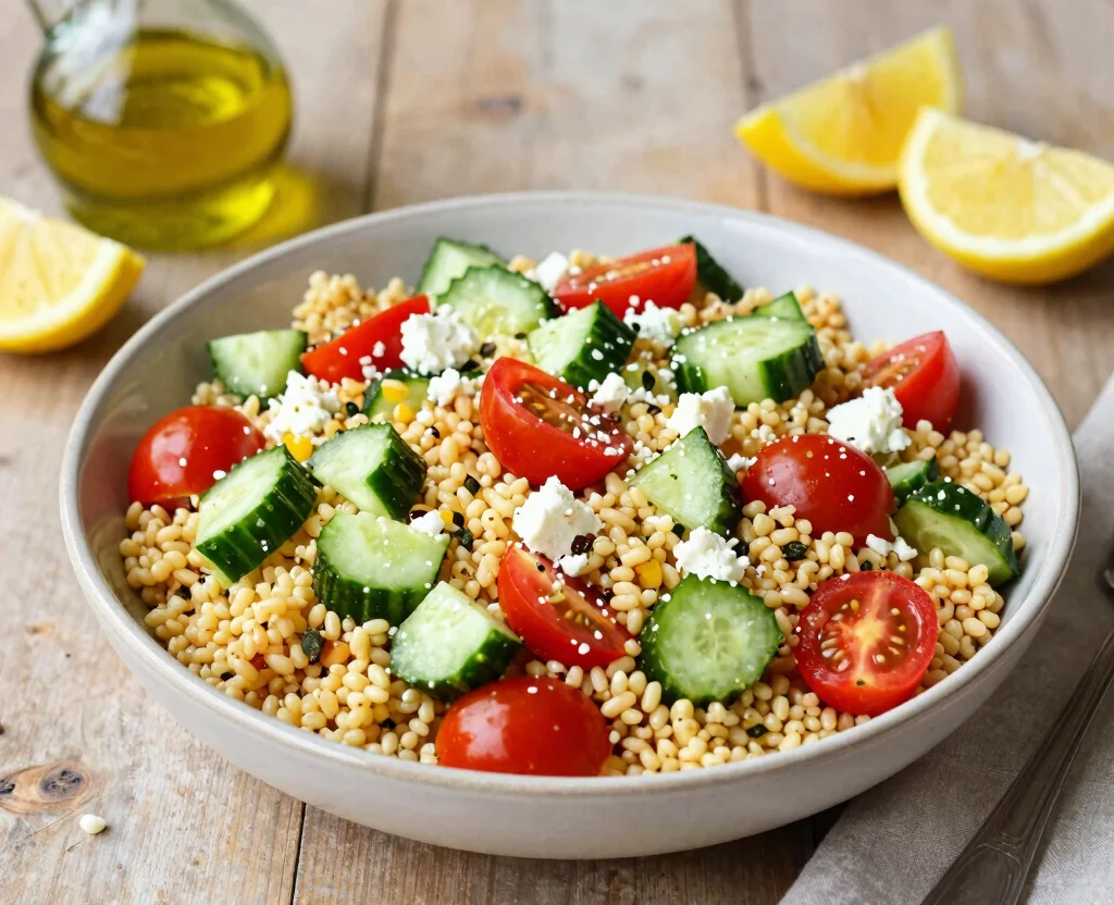 18 Cheap Vegetarian Meals – Budget-Friendly - 9. Mediterranean Couscous Salad 1
