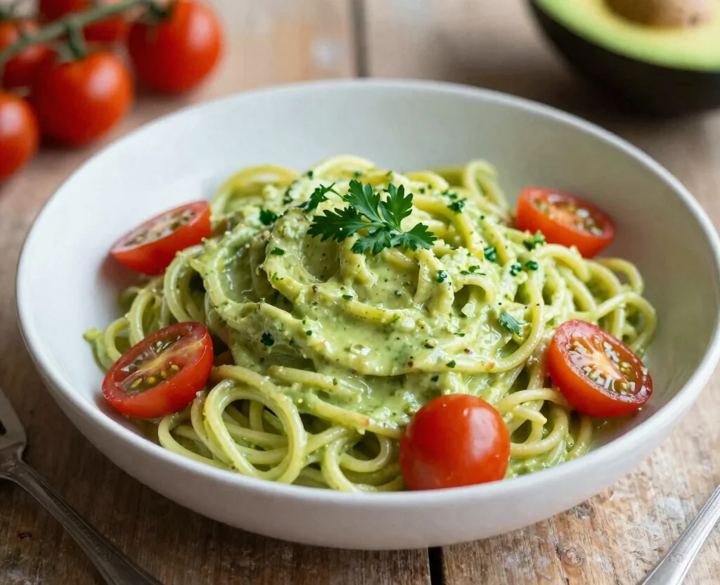18 Easy Pasta Recipes Vegetarian – Comfort in a Bowl - 13. Creamy Avocado Pasta 1