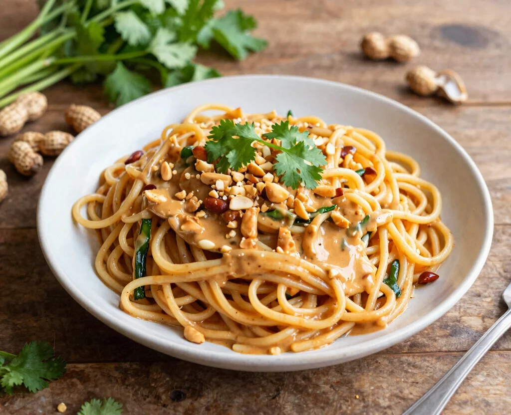18 Easy Pasta Recipes Vegetarian – Comfort in a Bowl - 16. Thai Peanut Pasta 1