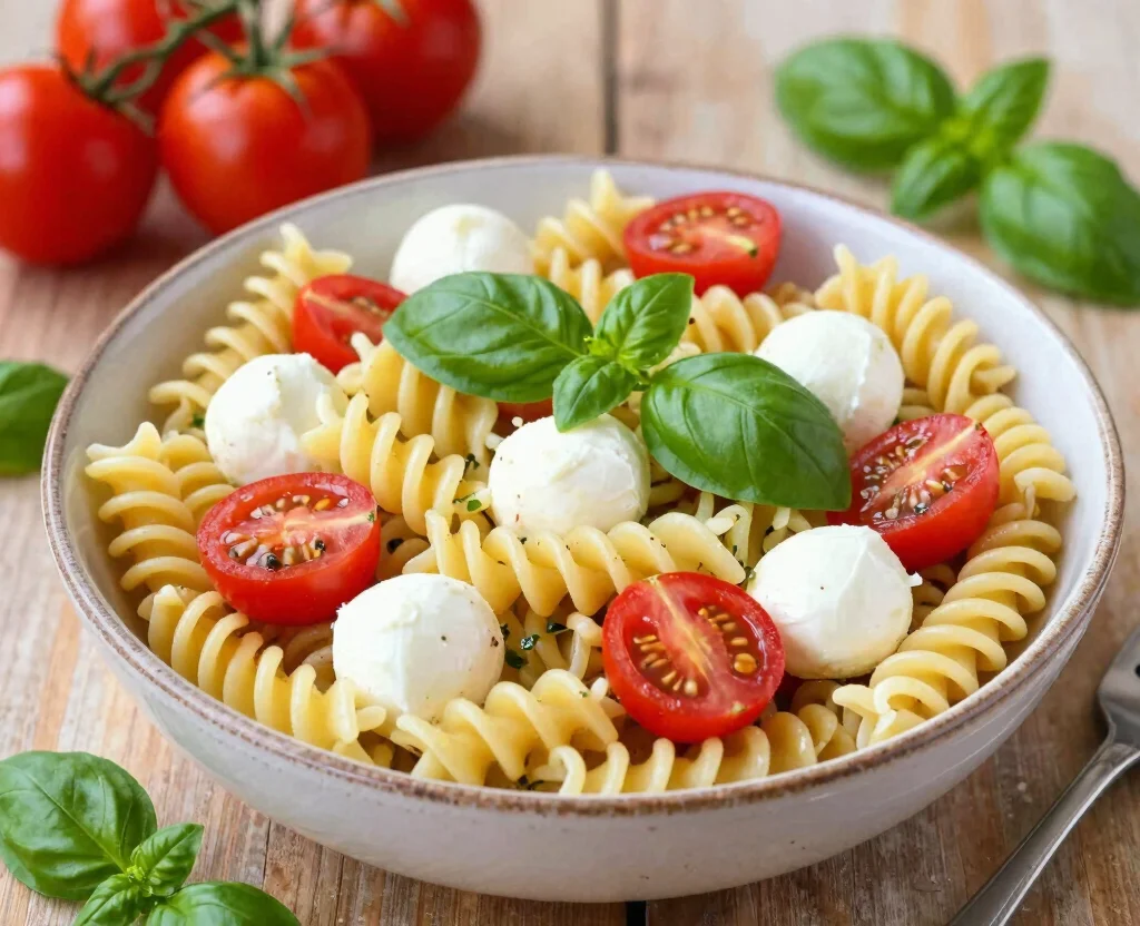 18 Easy Pasta Recipes Vegetarian – Comfort in a Bowl - 6. Caprese Pasta Salad 1
