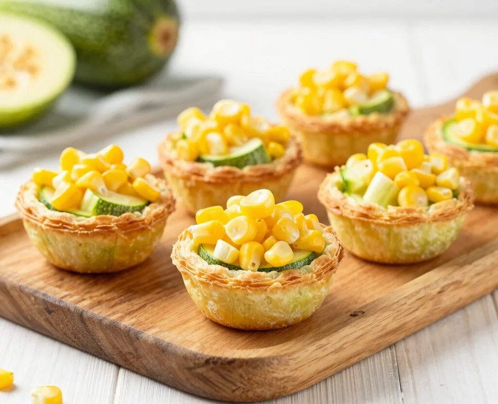 18 Puff Pastry Recipes Savory Vegetarian – Flaky & Flavorful - 11. Zucchini and Corn Puff Pastry Cups 1