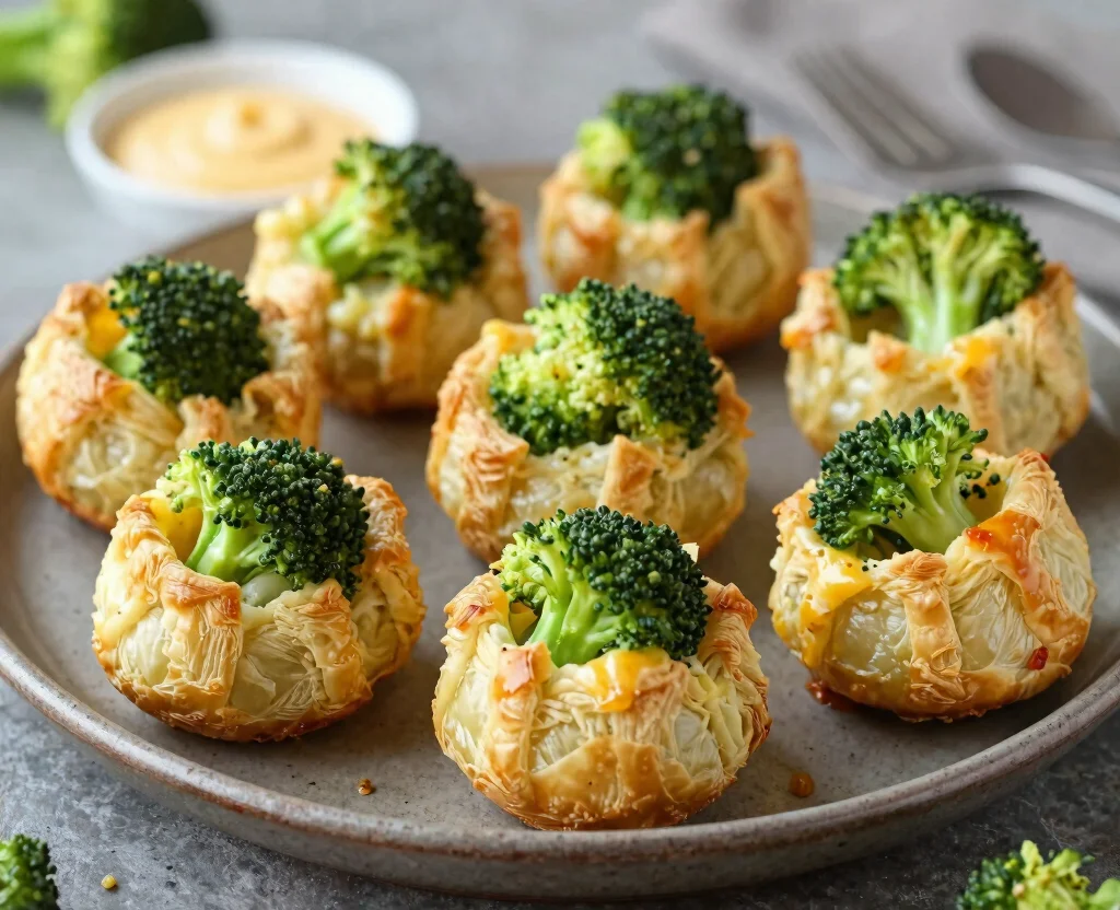 18 Puff Pastry Recipes Savory Vegetarian – Flaky & Flavorful - 14. Broccoli and Cheese Puff Pastry Bites 1