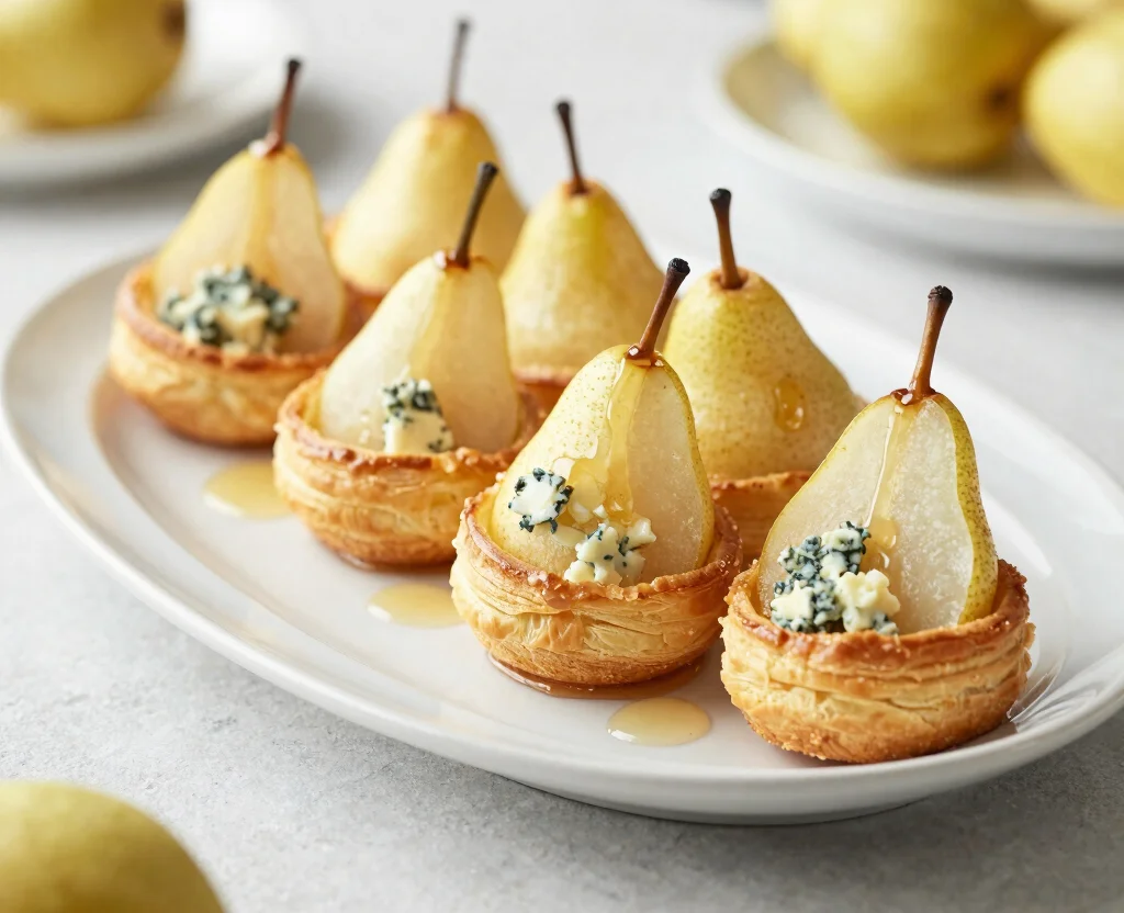 18 Puff Pastry Recipes Savory Vegetarian – Flaky & Flavorful - 17. Pear and Gorgonzola Puffs 1