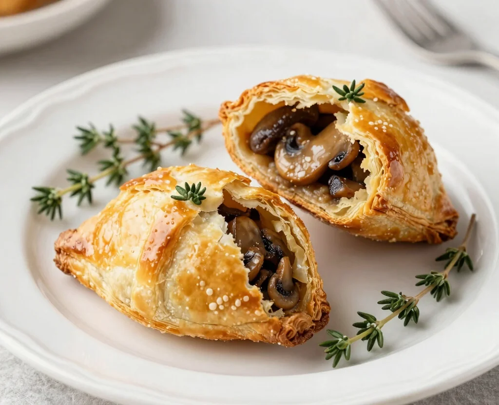 18 Puff Pastry Recipes Savory Vegetarian – Flaky & Flavorful - 2. Wild Mushroom and Thyme Turnovers 1
