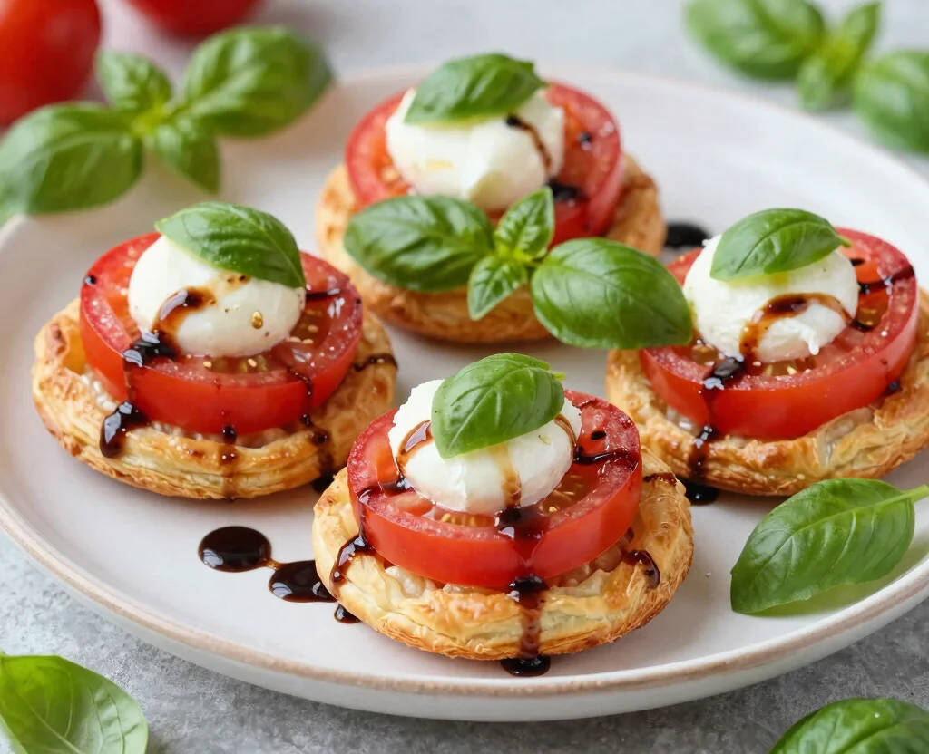 18 Puff Pastry Recipes Savory Vegetarian – Flaky & Flavorful - 3. Caprese Puff Pastry Bites 1