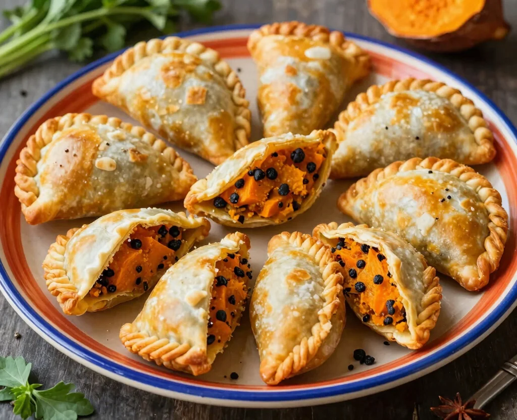 18 Puff Pastry Recipes Savory Vegetarian – Flaky & Flavorful - 6. Sweet Potato and Black Bean Empanadas 1