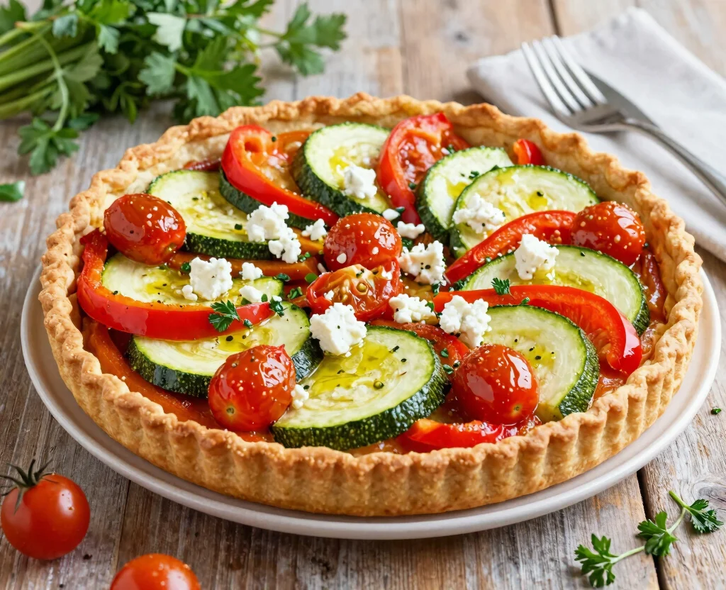 18 Puff Pastry Recipes Savory Vegetarian – Flaky & Flavorful - 7. Mediterranean Vegetable Tart 1