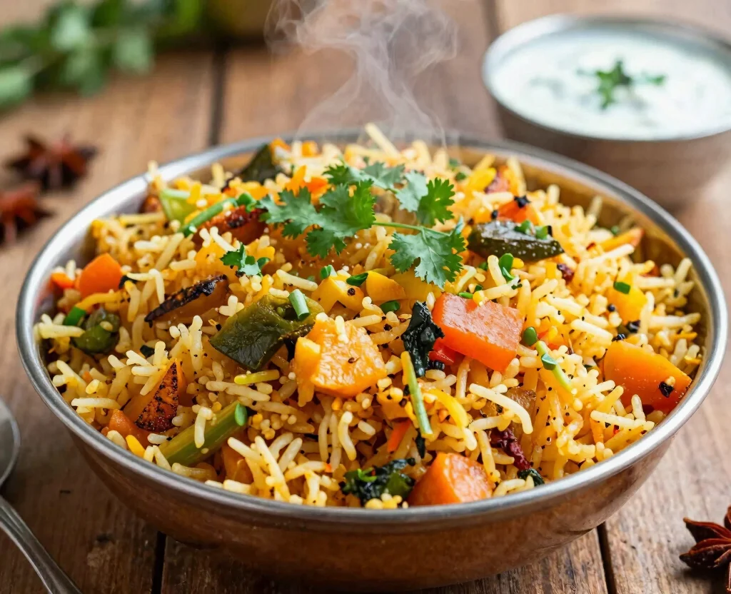 18 Quick and Easy Dinner Recipes Vegetarian Indian – Weeknight Friendly - 1. One-Pot Vegetable Biryani 1
