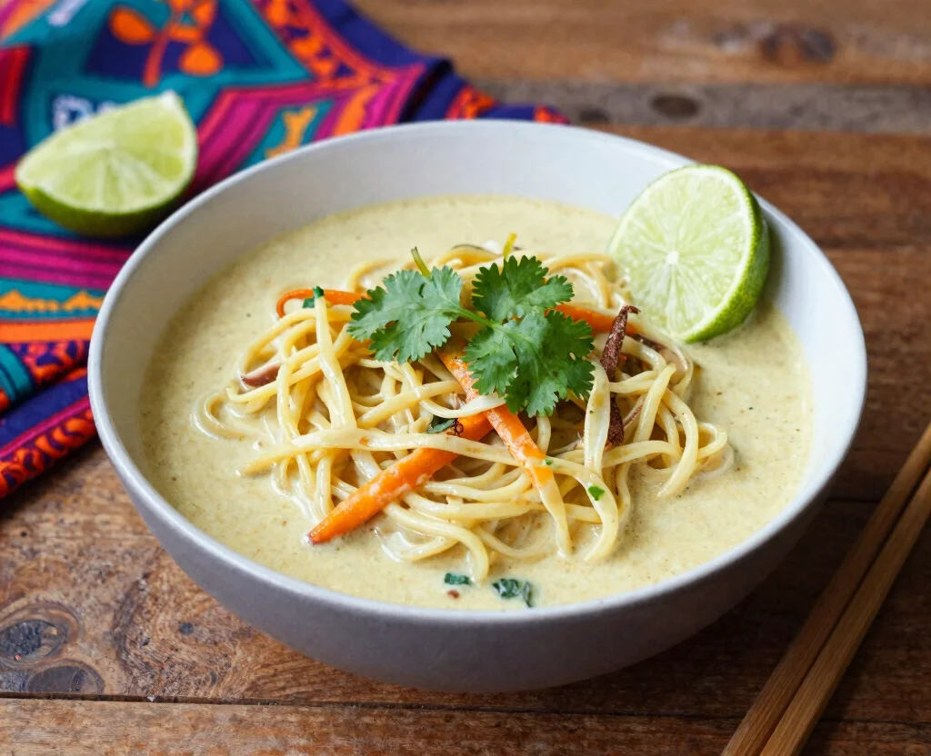 18 Quick and Easy Dinner Recipes Vegetarian Indian – Weeknight Friendly - 10. Coconut Curry Noodles 1