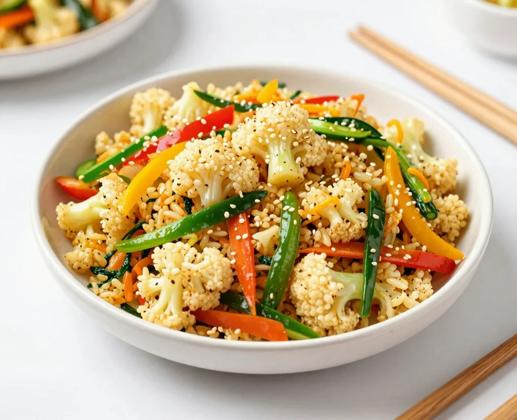 18 Quick and Easy Dinner Recipes Vegetarian Indian – Weeknight Friendly - 13. Cauliflower Rice Stir-Fry 1