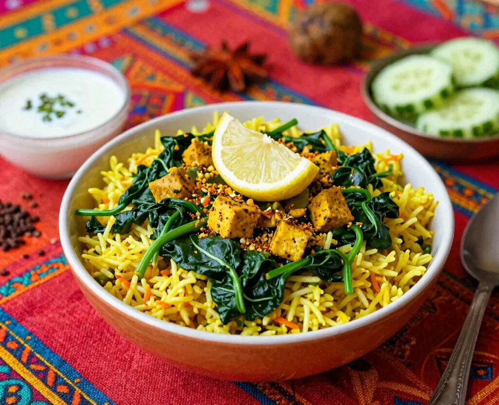 18 Quick and Easy Dinner Recipes Vegetarian Indian – Weeknight Friendly - 3. Spinach and Paneer Rice 1