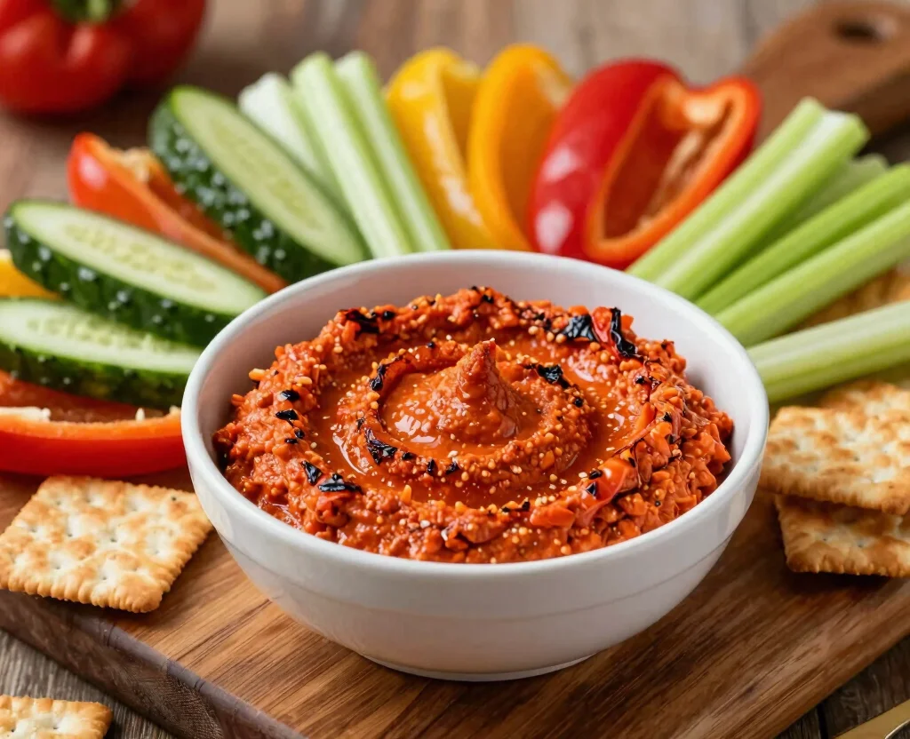 18 Vegetarian Appetizers for Party – Crowd-Pleasing - 3. Roasted Red Pepper Dip 1