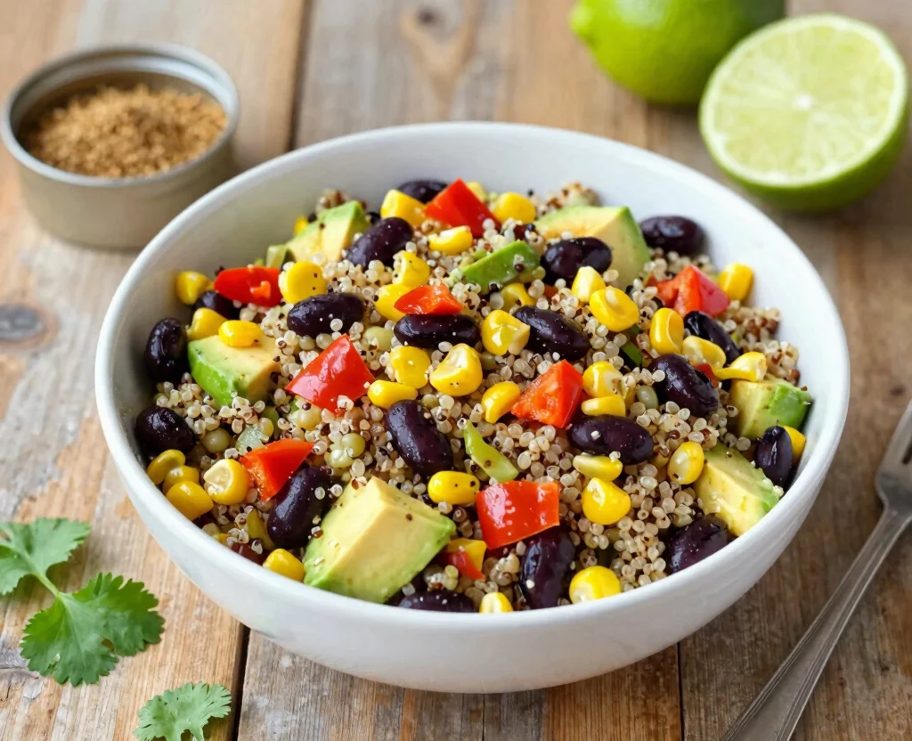 18 Vegetarian Salad Recipes High Protein – Energizing & Fresh - 1. Quinoa and Black Bean Power Salad 1