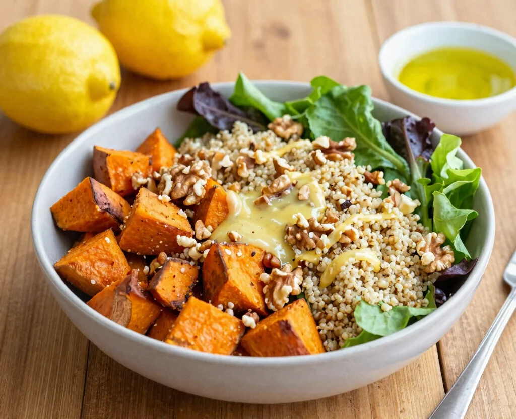18 Vegetarian Salad Recipes High Protein – Energizing & Fresh - 12. Sweet Potato and Quinoa Salad 1