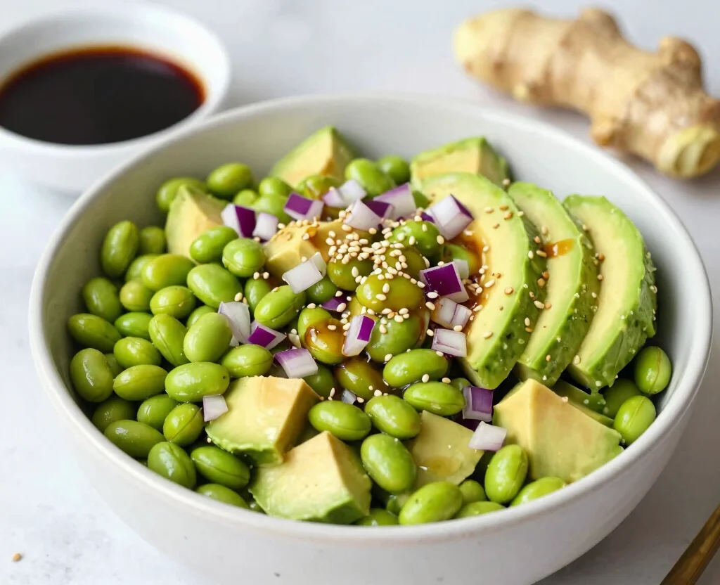 18 Vegetarian Salad Recipes High Protein – Energizing & Fresh - 4. Edamame and Avocado Salad 1