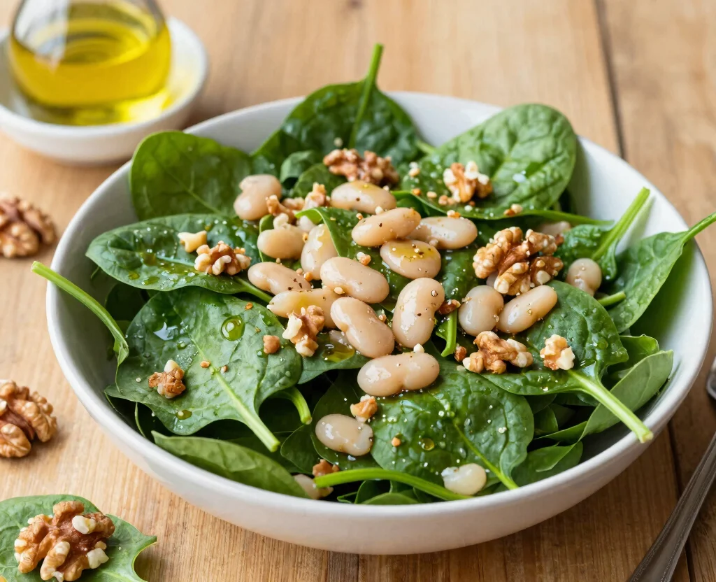 18 Vegetarian Salad Recipes High Protein – Energizing & Fresh - 6. Spinach and White Bean Salad 1