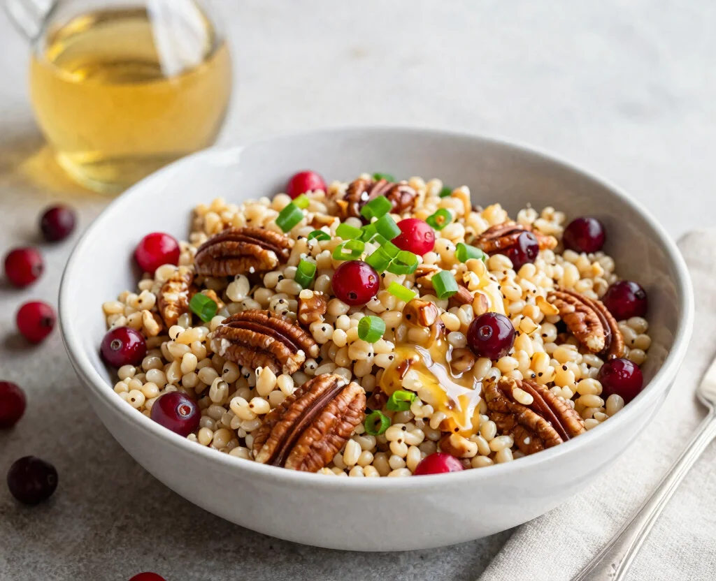 18 Vegetarian Salad Recipes High Protein – Energizing & Fresh - 9. Farro Salad with Cranberries and Pecans 1