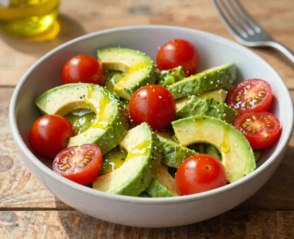18 Whole Food Vegetarian Recipes – Natural & Nourishing - 14. Avocado & Tomato Salad 1