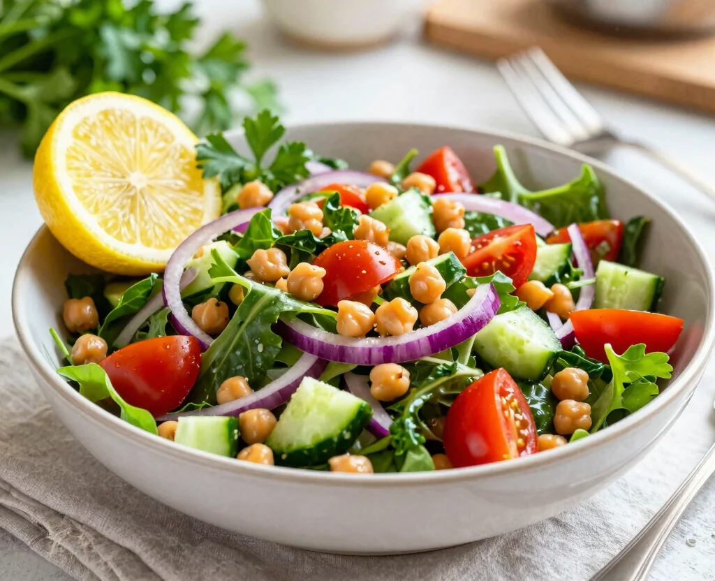 18 Whole Food Vegetarian Recipes – Natural & Nourishing - 7. Mediterranean Chickpea Salad 1
