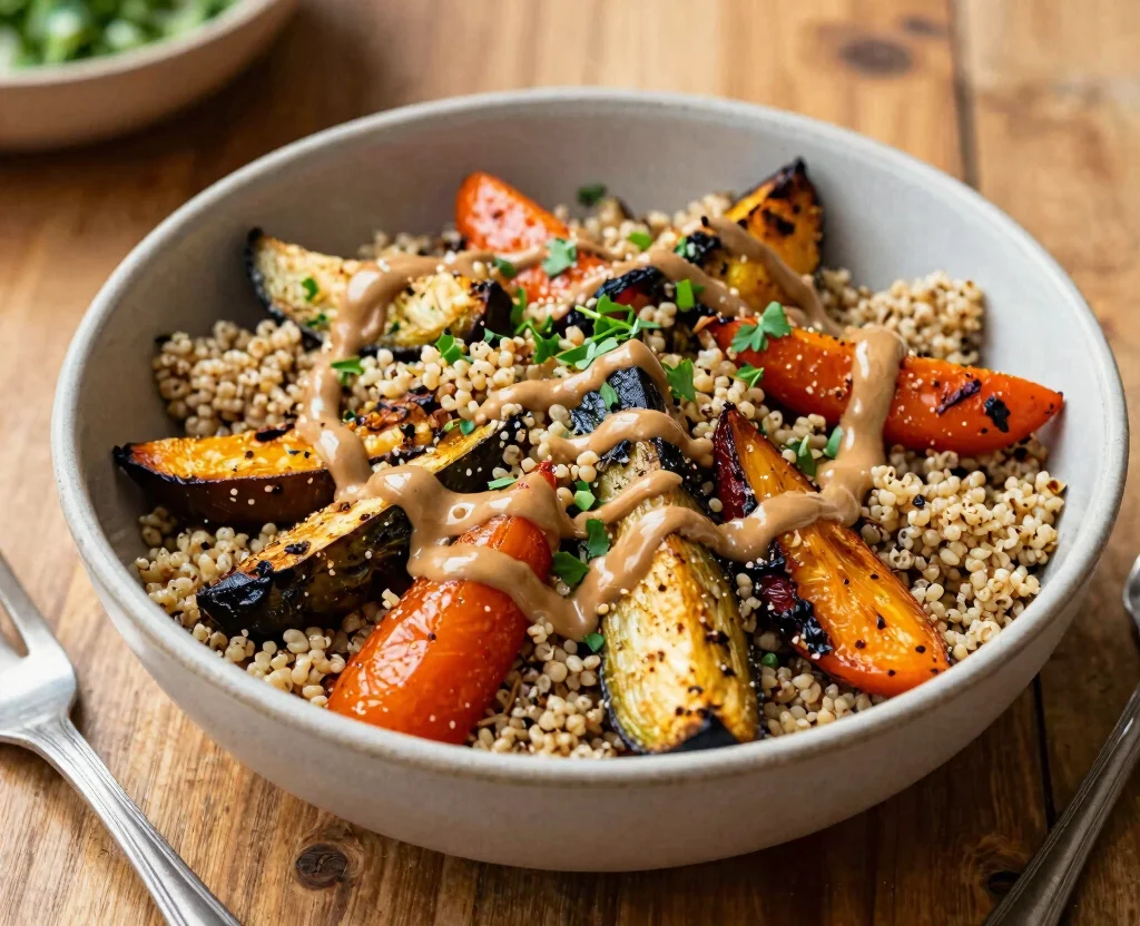 18 Whole Food Vegetarian Recipes – Natural & Nourishing - 8. Roasted Vegetable Quinoa Bowl 1
