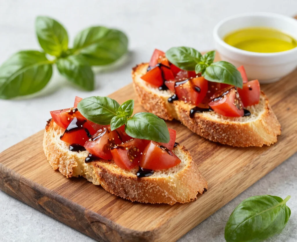 19 Clean Eating Recipes Vegetarian – Wholesome & Fresh - 12. Fresh Tomato and Basil Bruschetta 1