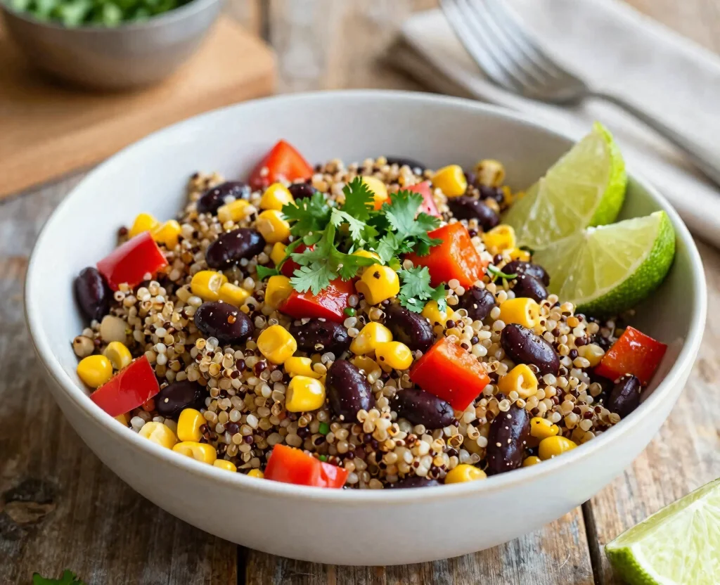19 High Protein Vegetarian Recipes Meal Prep – Weekly Ideas - 1. Quinoa & Black Bean Salad 1