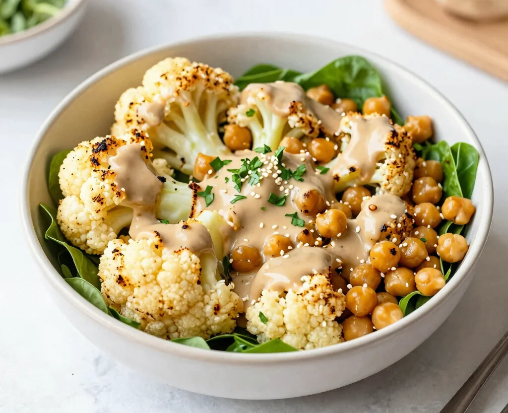 19 High Protein Vegetarian Recipes Meal Prep – Weekly Ideas - 12. Cauliflower & Chickpea Buddha Bowl 1