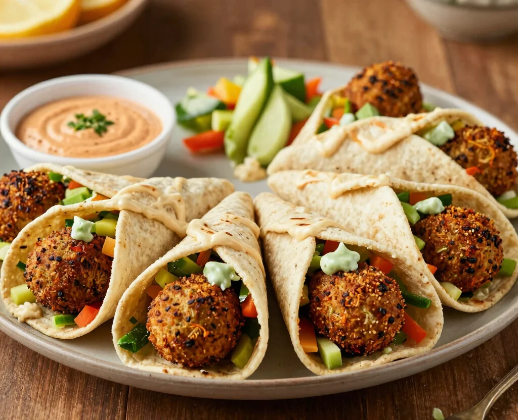 19 High Protein Vegetarian Recipes Meal Prep – Weekly Ideas - 13. Baked Falafel Wraps 1