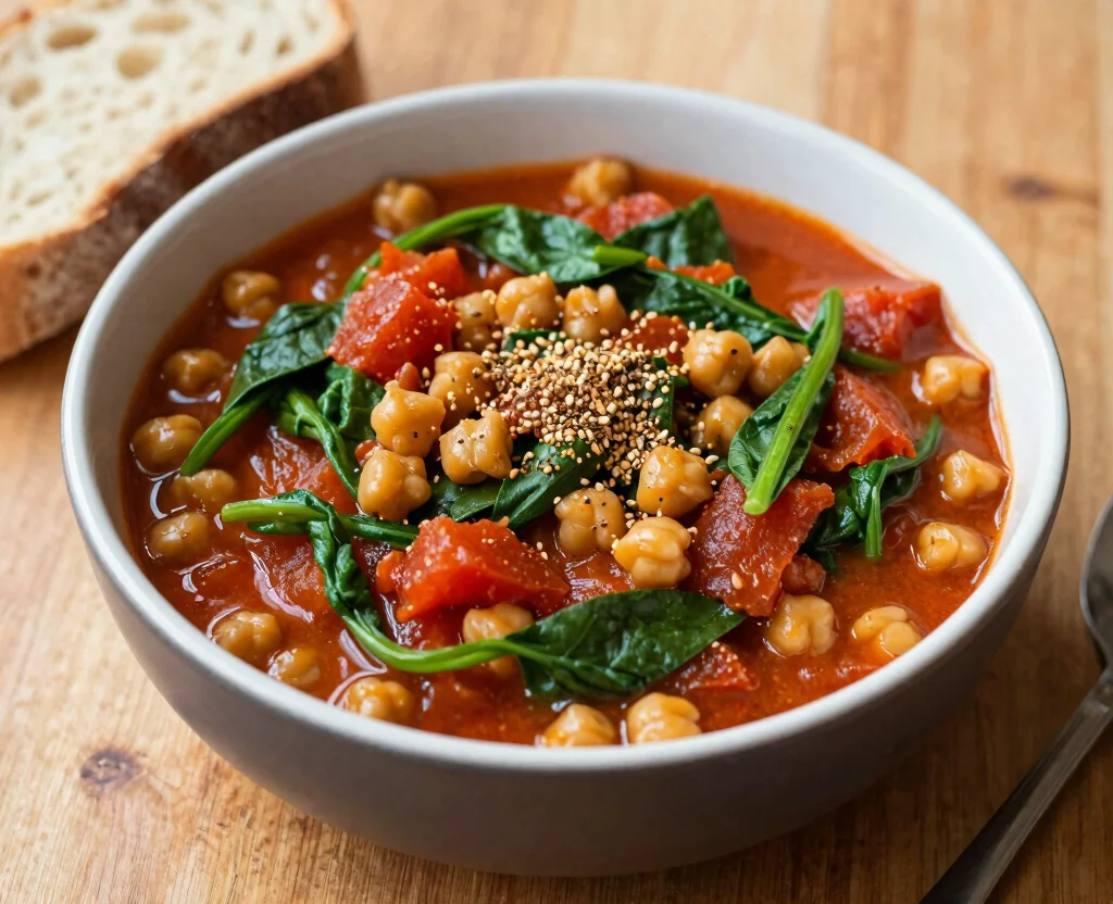 19 High Protein Vegetarian Recipes Meal Prep – Weekly Ideas - 3. Chickpea & Spinach Stew 1