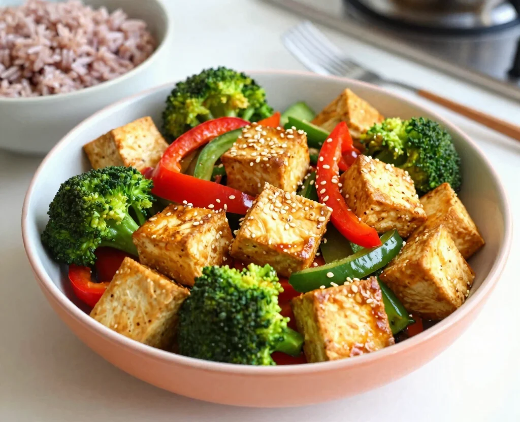 19 High Protein Vegetarian Recipes Meal Prep – Weekly Ideas - 5. Tofu Stir-Fry 1