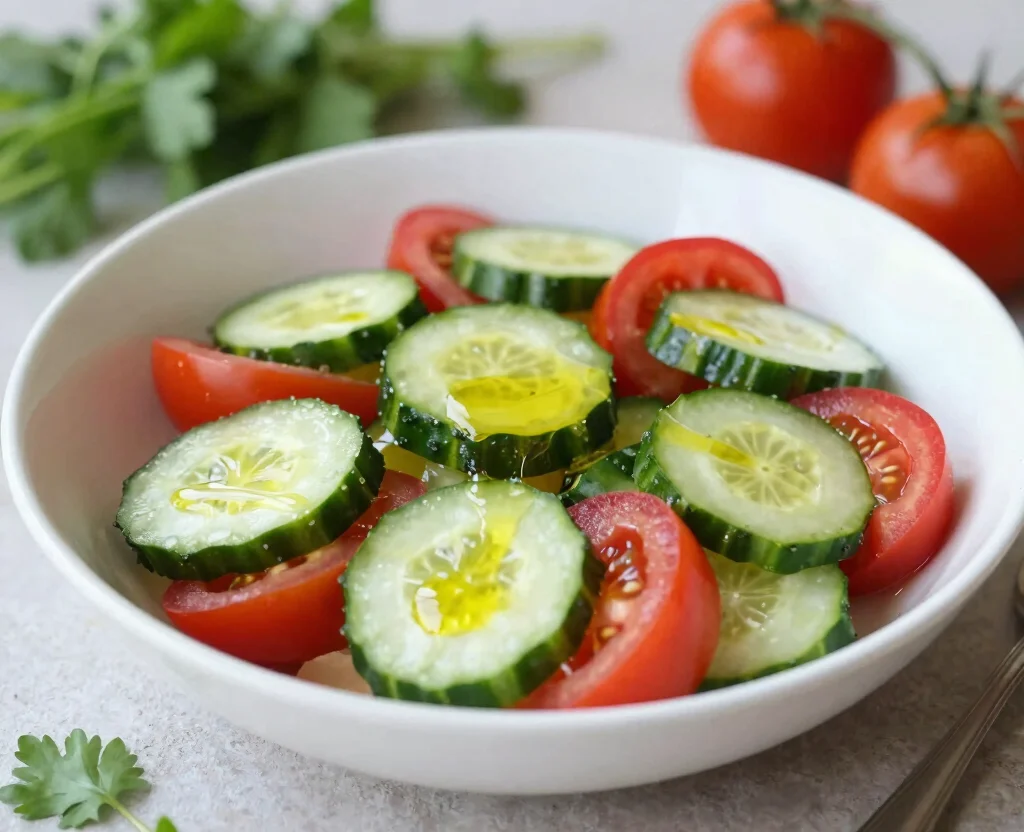 19 Middle Eastern Vegetarian Recipes – Exotic & Delicious - 16. Cucumber and Tomato Salad – Refreshing Side 1