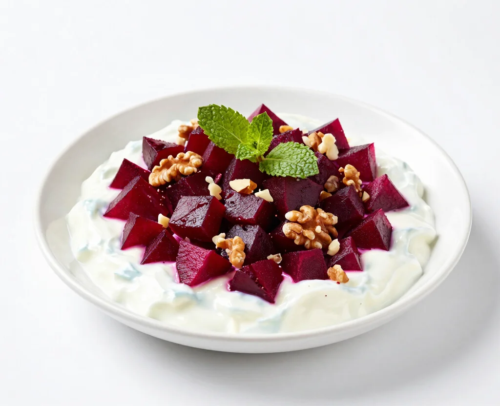 19 Middle Eastern Vegetarian Recipes – Exotic & Delicious - 17.  Beets and Yogurt Salad – A Vibrant Appetizer 1