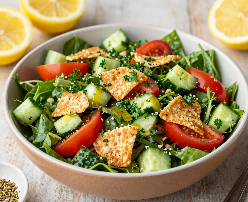 19 Middle Eastern Vegetarian Recipes – Exotic & Delicious - 5. Fattoush Salad – Fresh and Flavorful 1