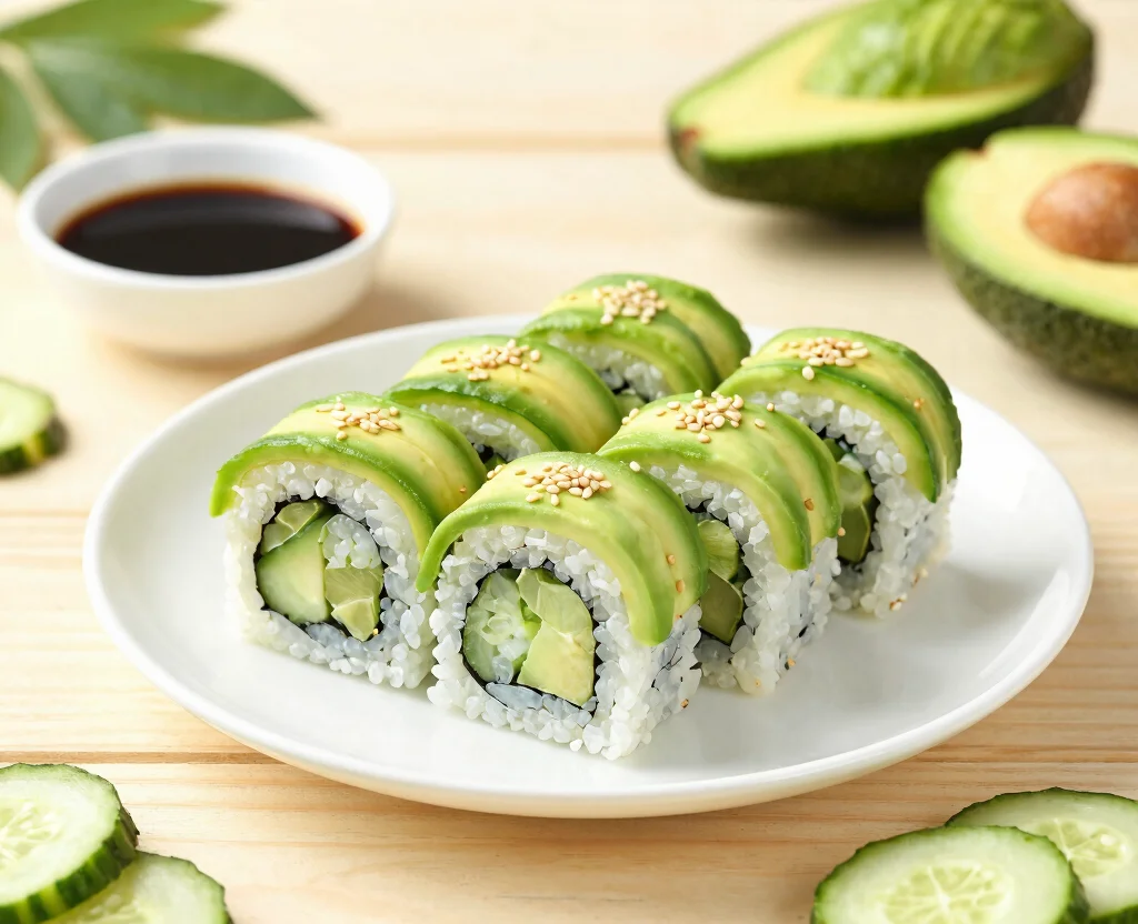 19 No Onion No Garlic Recipes Vegetarian – FODMAP-Friendly - 16. Cucumber and Avocado Sushi Rolls 1