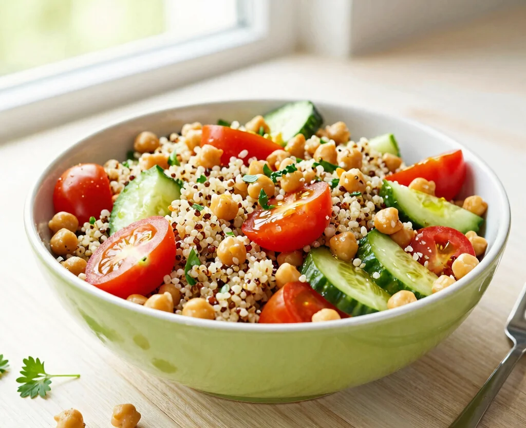 19 No Onion No Garlic Recipes Vegetarian – FODMAP-Friendly - 3. Quinoa Chickpea Salad 1