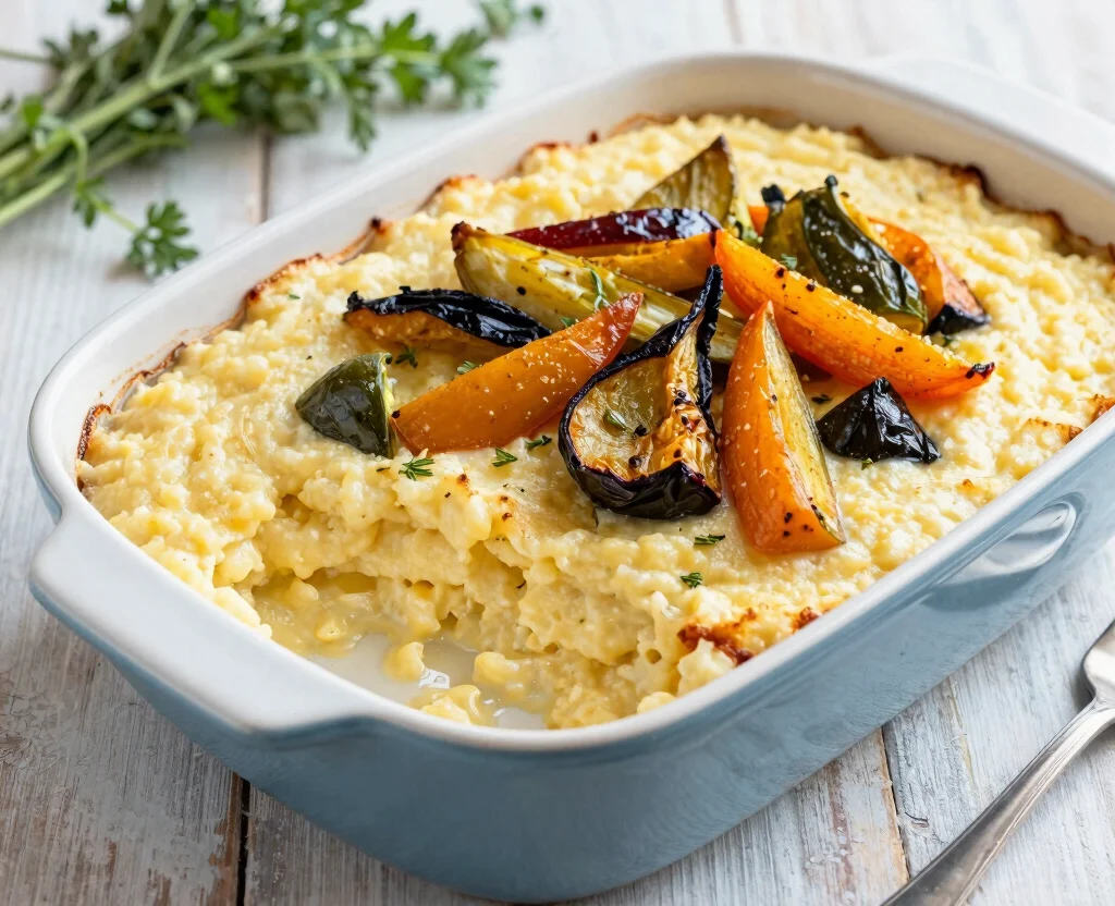 19 No Onion No Garlic Recipes Vegetarian – FODMAP-Friendly - 9. Baked Polenta with Roasted Veggies 1
