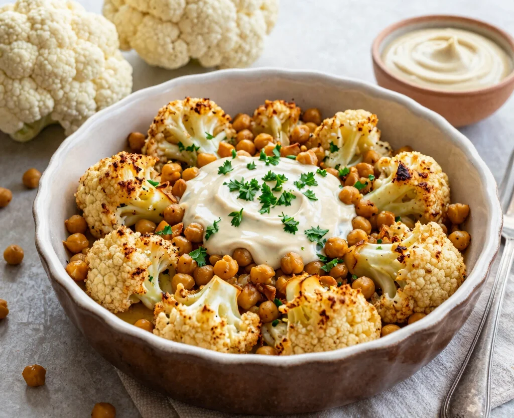 19 Vegetarian Casserole Recipes for Dinner – Comfort Food - 6. Cauliflower and Chickpea Bake 1