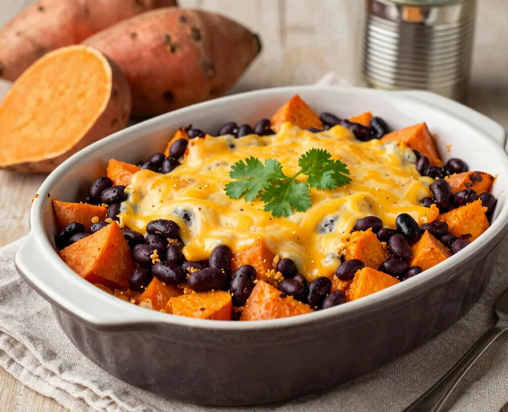 19 Vegetarian Casserole Recipes for Dinner – Comfort Food - 7. Sweet Potato and Black Bean Casserole 1