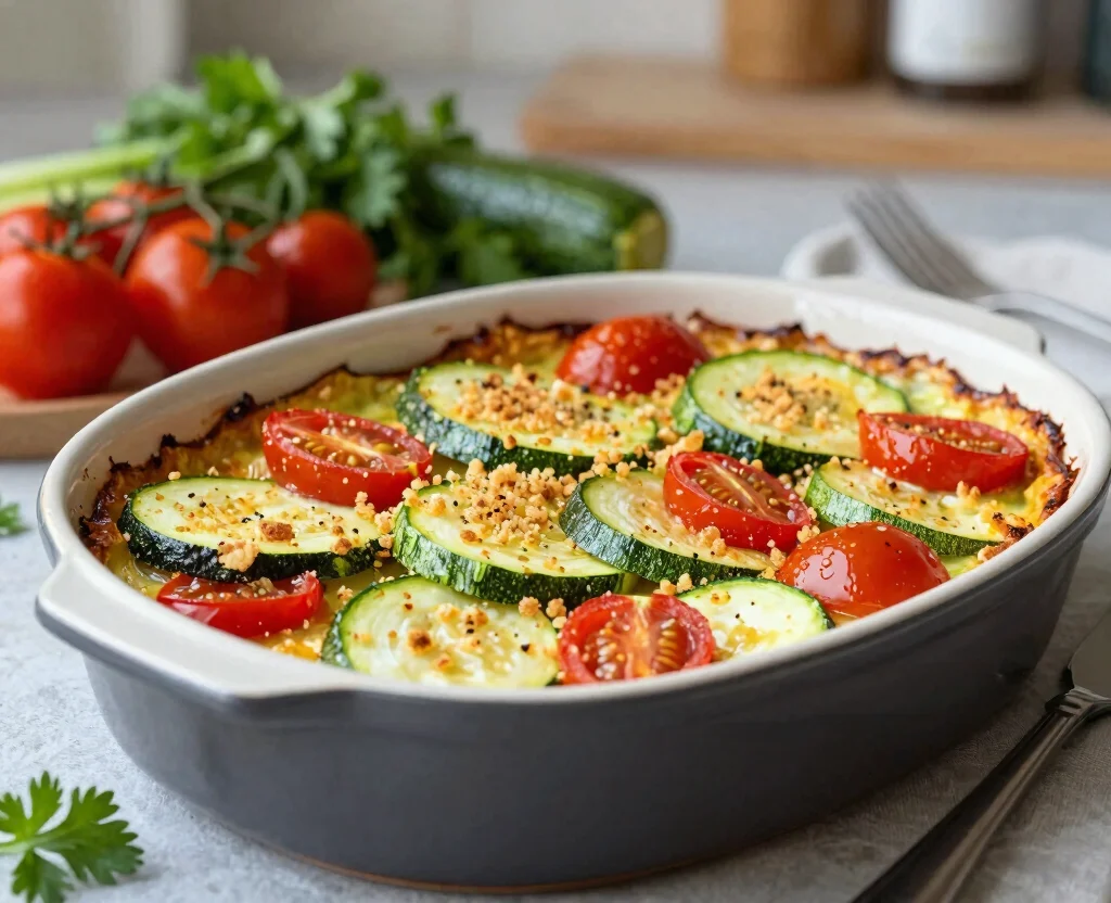 19 Vegetarian Casserole Recipes for Dinner – Comfort Food - 8. Zucchini and Tomato Gratin 1