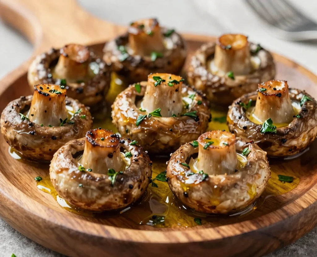 19 Vegetarian Keto Recipes – Low Carb & High Protein - 10. Garlic Herb Roasted Mushrooms 1