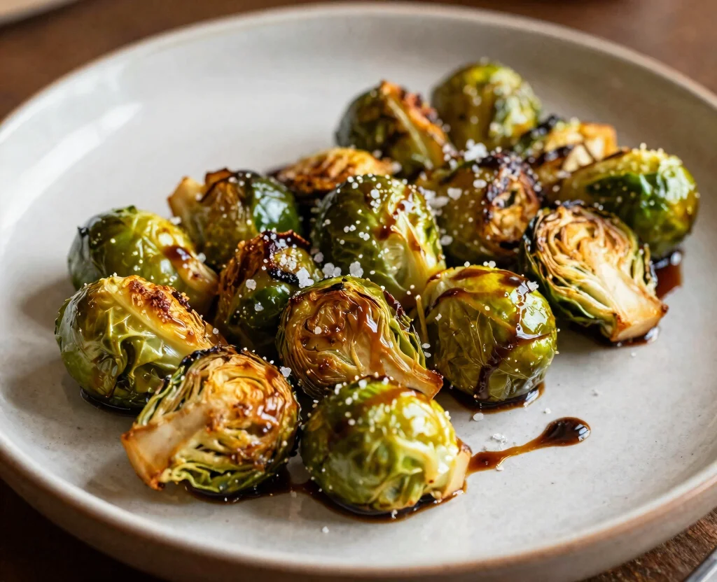 19 Vegetarian Keto Recipes – Low Carb & High Protein - 13. Roasted Brussels Sprouts with Balsamic Glaze 1