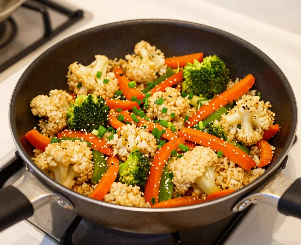 19 Vegetarian Keto Recipes – Low Carb & High Protein - 2. Cauliflower Rice Stir-Fry 1