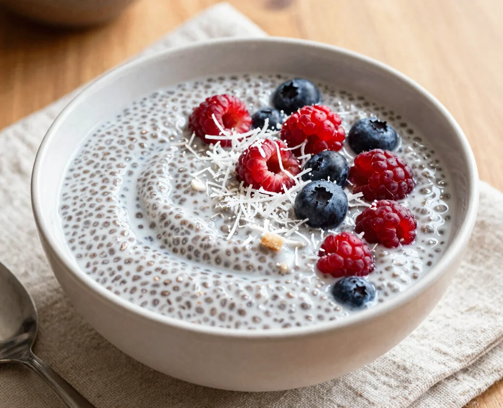 19 Vegetarian Keto Recipes – Low Carb & High Protein - 7. Coconut Chia Pudding 1