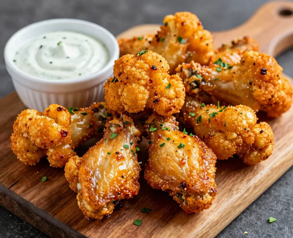 19 Vegetarian Keto Recipes – Low Carb & High Protein - 8. Spicy Cauliflower Buffalo Wings 1