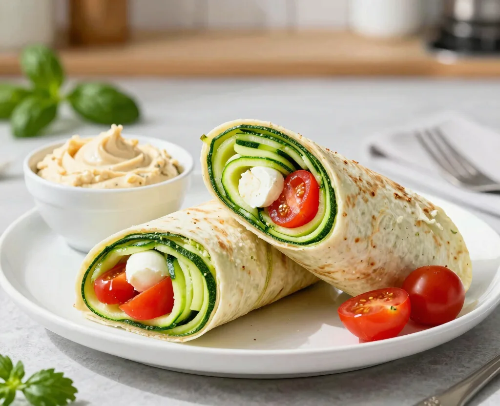 19 Vegetarian Lunch Ideas for Work – Easy & Portable - 10. Zucchini Noodle Wrap 1