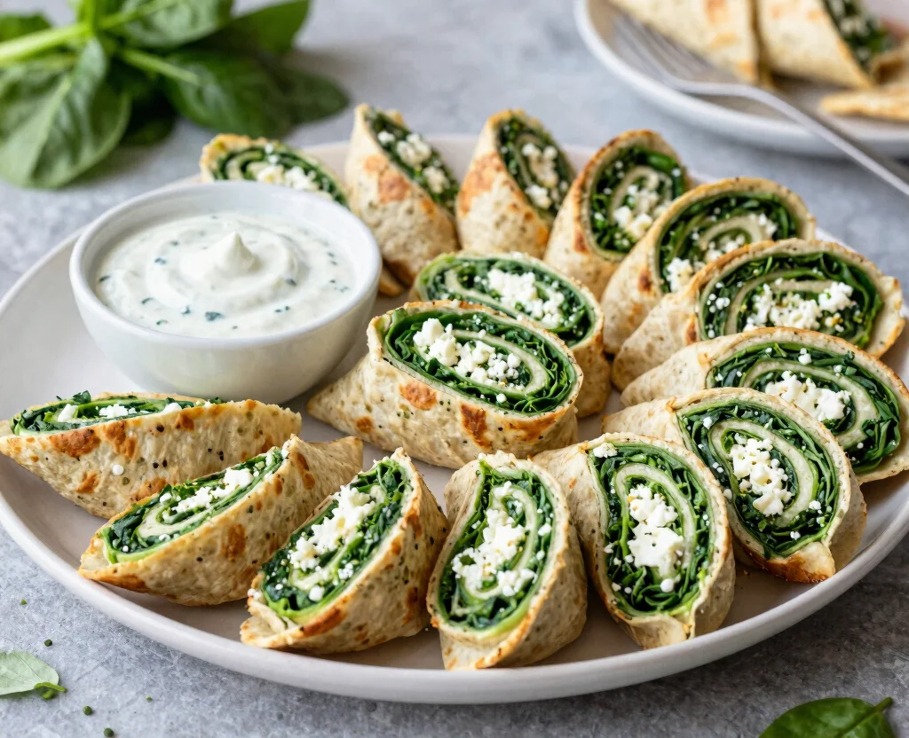 19 Vegetarian Lunch Ideas for Work – Easy & Portable - 4. Spinach and Feta Pinwheels 1