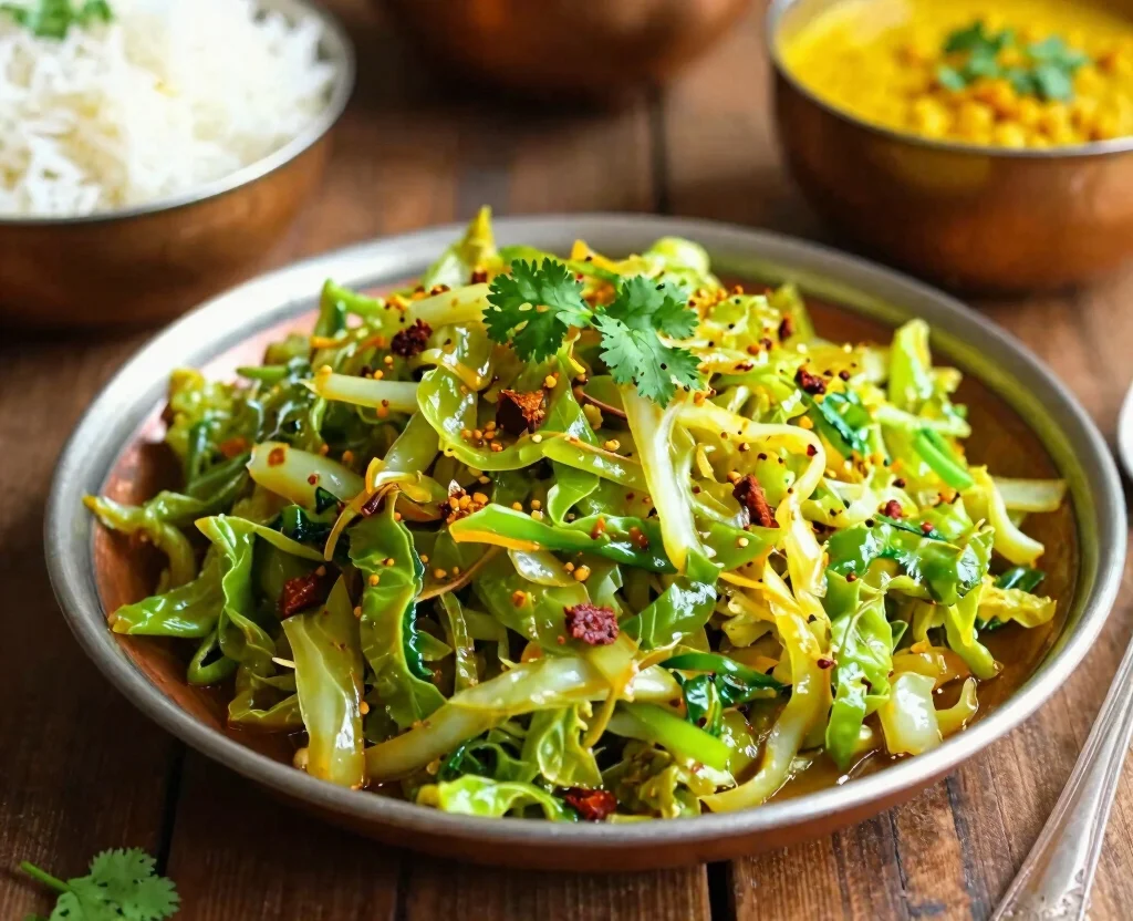 19 Vegetarian Recipes Dinner Indian – Classic & Contemporary - 10. Cabbage Sabzi 1