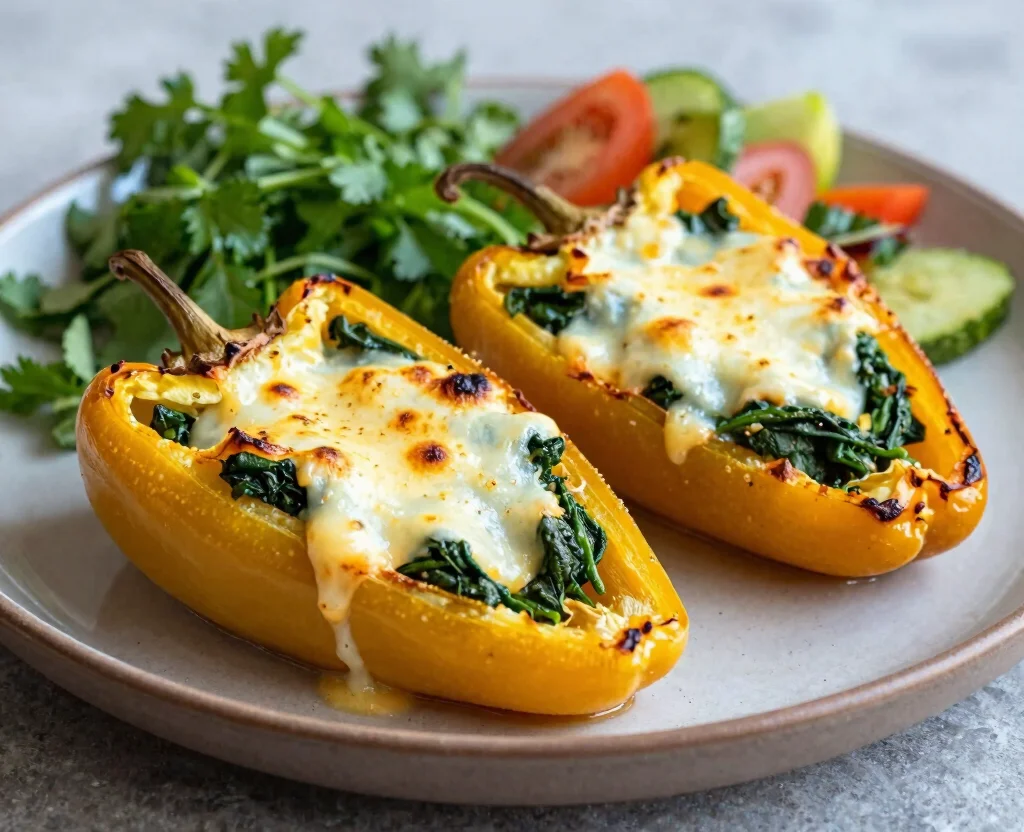 19 Vegetarian Recipes Dinner Indian – Classic & Contemporary - 16. Spinach and Cheese Stuffed Peppers 1
