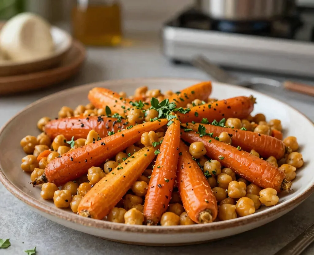 19 Vegetarian Sheet Pan Dinners – Minimal Cleanup - 16. Moroccan Spiced Carrot and Chickpea Bake 1